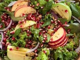 RHS Spring Mix Salad with Assorted Sliced Apples, Pomegranate, Red Onion & Pumpkin Seeds with a Honey Mustard Dressing