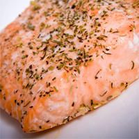 RHS Poached Salmon with herbs and lemon