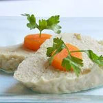 Gefilte fish sliced log